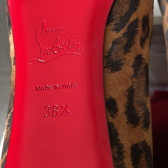 Christian louboutin birgikate leopard suede boot bootie 85mm sz 38.5 - Picture 9 of 10